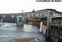 The old level crossing at Carlisle Pier is visible in this late 1970s view of the station, by this time it was no longer in use.The signals seen here dated from the station&#39;s upgrade in the 1950s. ©Jonathan M.Allen